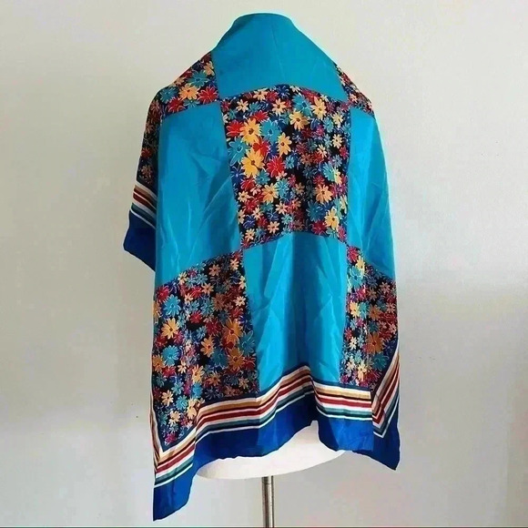 Vintage Casca Silk Large Scarf Floral - Picture 1 of 6